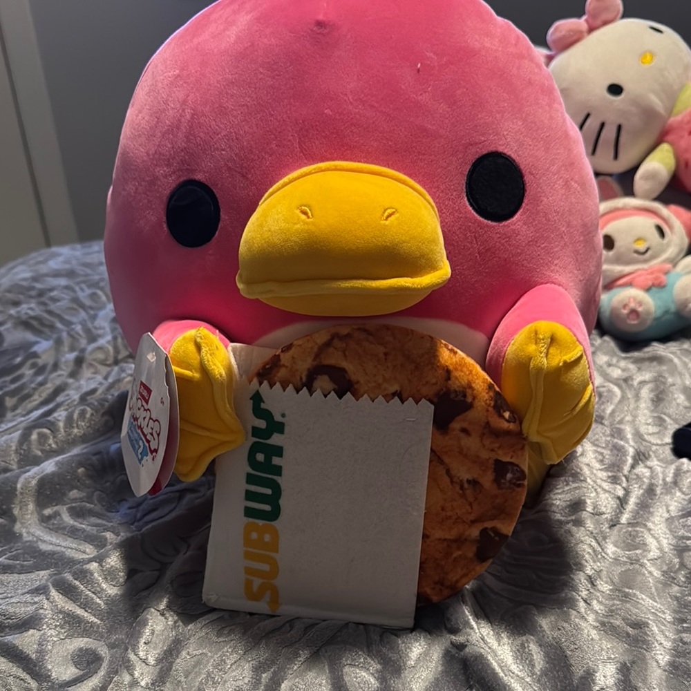 Pink and Yellow Bird Plush for Small Pets